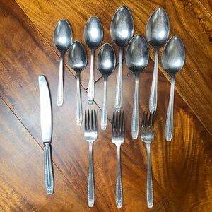 Vintage MCM GUC ESCO JAPAN Stainless Steel Tulip Incomplete Set of Flatware